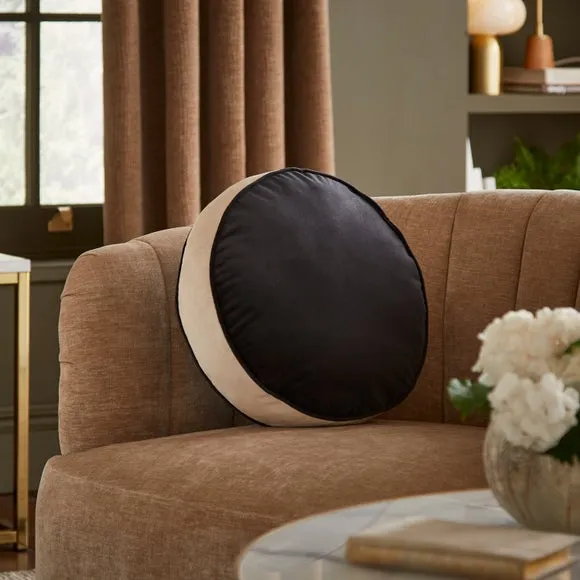 Luxe Velour Contrast Round Cushion