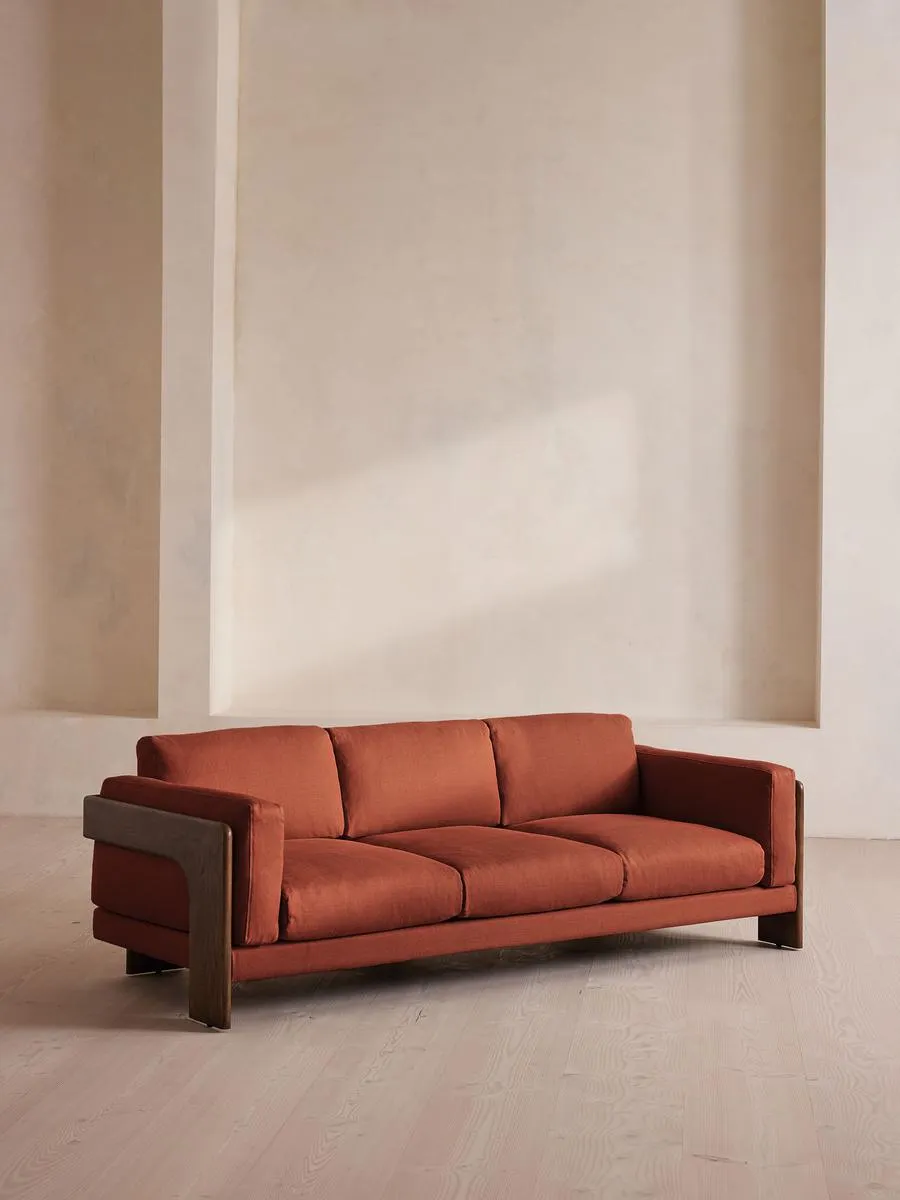Marcia Three Seater Sofa, Linen, Sienna