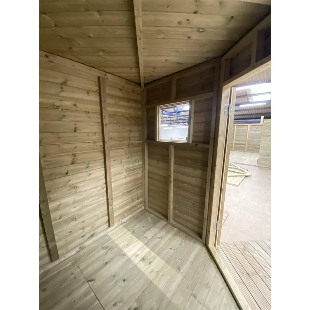 Marlborough 10 x 10 Corner Pressure Treated Apex Workshop in Natural 4