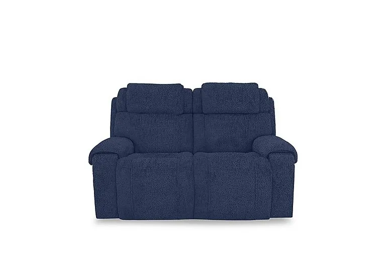 Hollywood Fabric 2 Seater Power Recliner Sofa with Power Headrests and Storage Arms - Blue