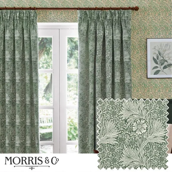 Morris & Co. Marigold Jacquard Pencil Pleat Curtains 5