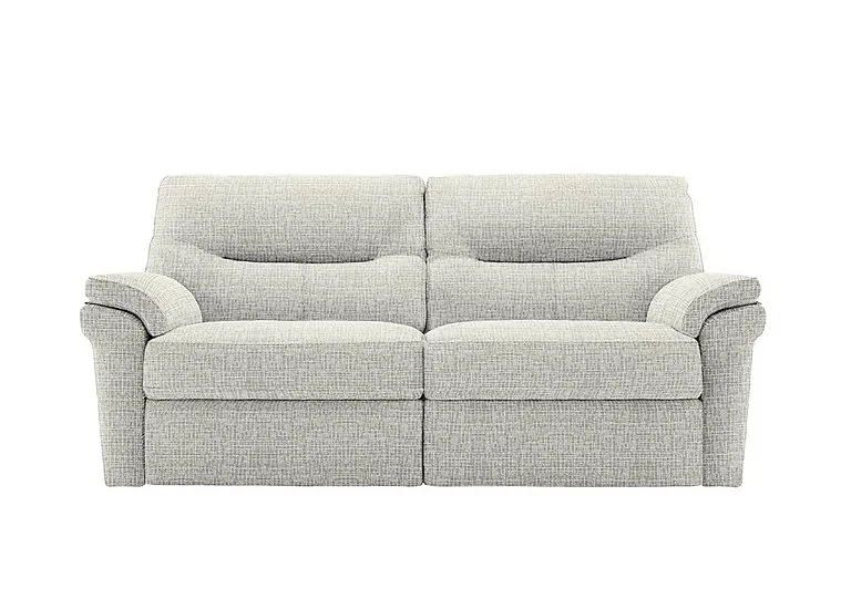 Seattle 3 Seater Fabric Power Recliner Sofa with Power Lumbar and Heated Seats - Waffle Taupe