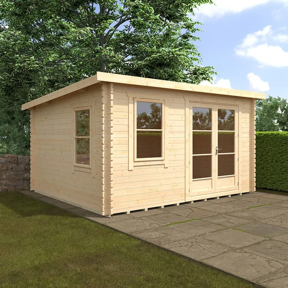 Buttercup Farm 14x12 The Belton 44mm Cabin - L415 x W355 x H232.8 cm in Natural 2