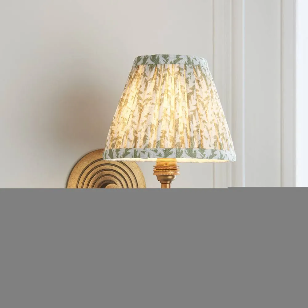Netlighting Ripple Curve & Leaf 16cm Wall Lamp Antique Brass Herb Garden Green in Gold 4