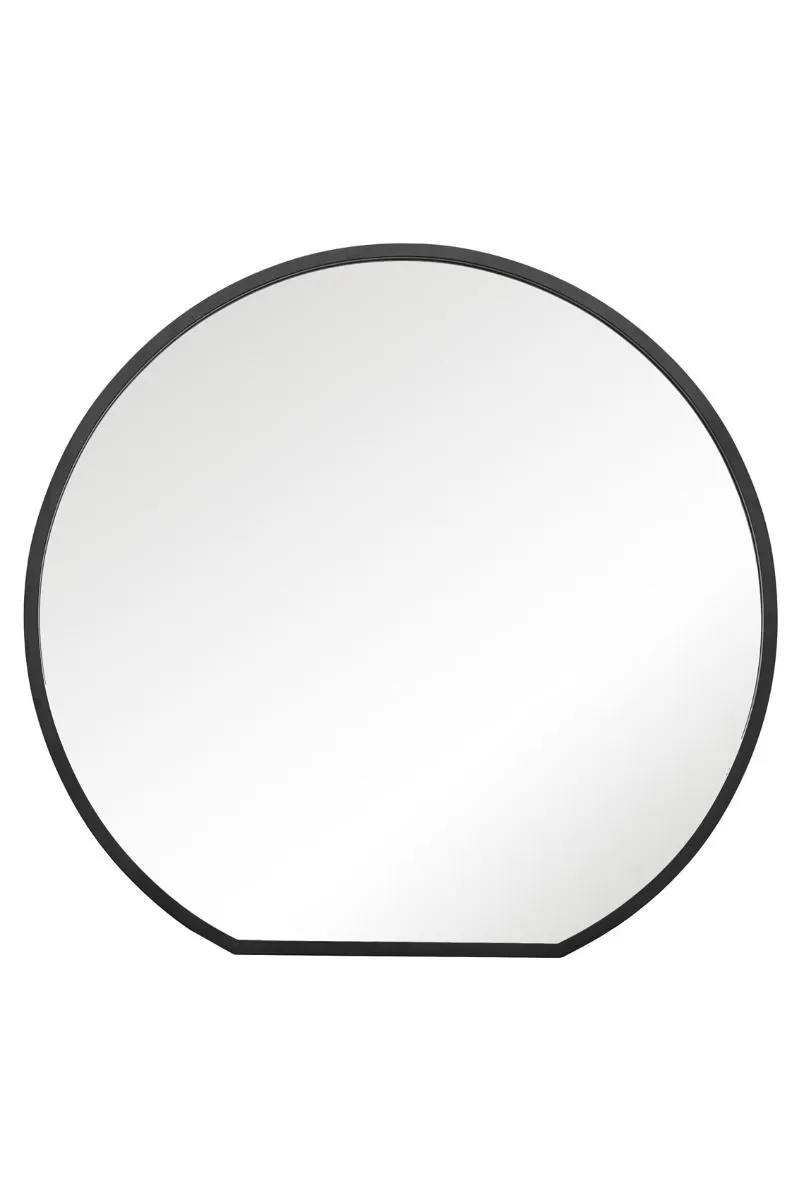MirrorOutlet Black Framed Flat Bottom Circular Wall Mirror (105CM X 100CM) 3