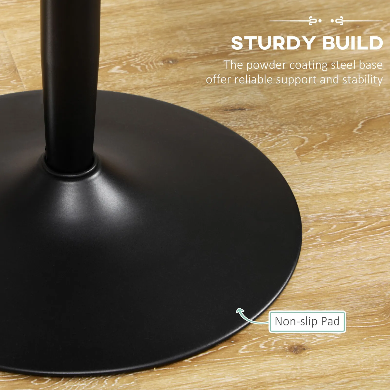 HOMCOM Round Dining Table, Modern Kitchen Table with Steel Base in Black 6