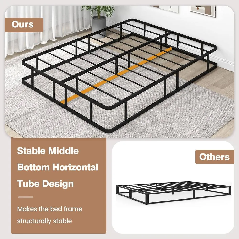 Costway King Size Bed Frame Metal Platform Bed Frame w/ Underbed Storage in Black 5