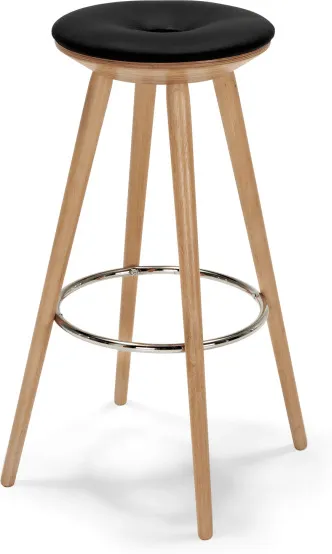 Kitson Barstool, Natural Wood and Black