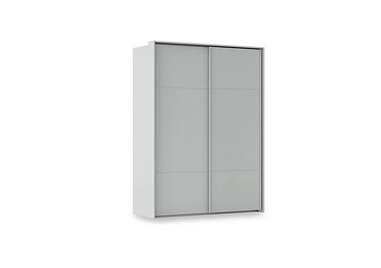 Haven 170cm 2 Door Slider Wardrobe with Décor Doors - Silk Grey/Silk Grey Front
