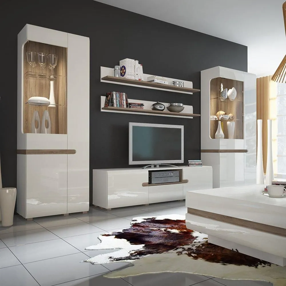 Furniture To Go Chelsea Living Wide TV Unit in White 3