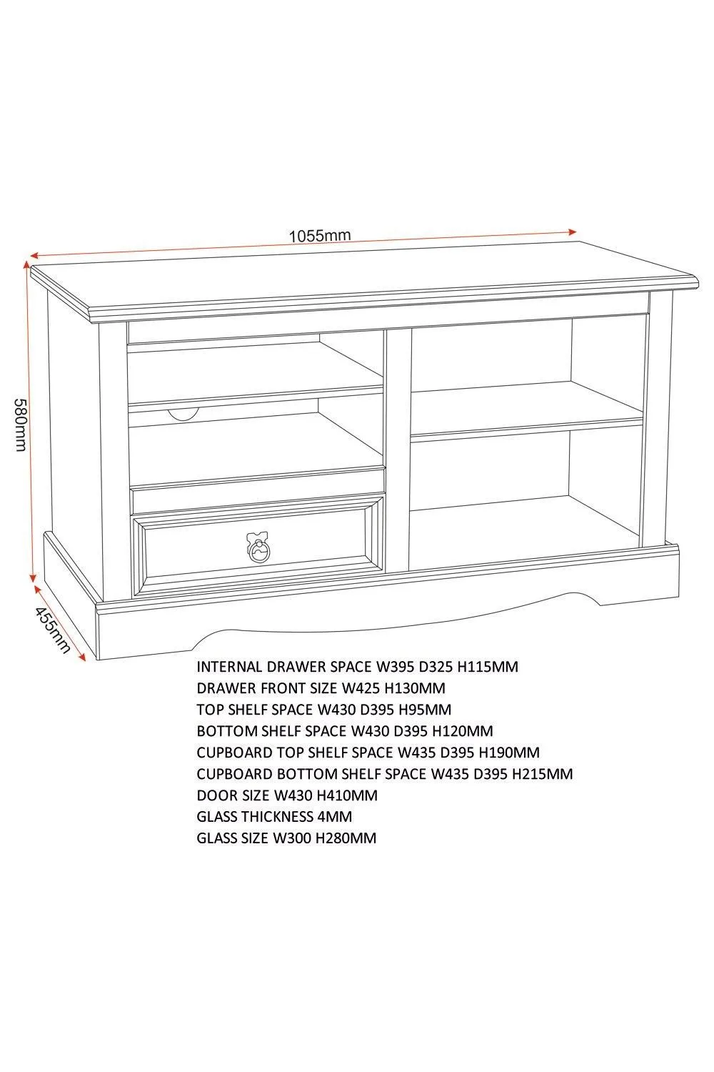 Seconique Corona Entertainment Unit in Natural 6
