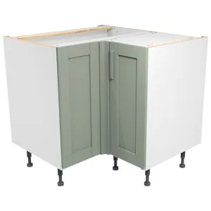 Wickes Ohio Reed Green Shaker Corner Base Unit - 925mm