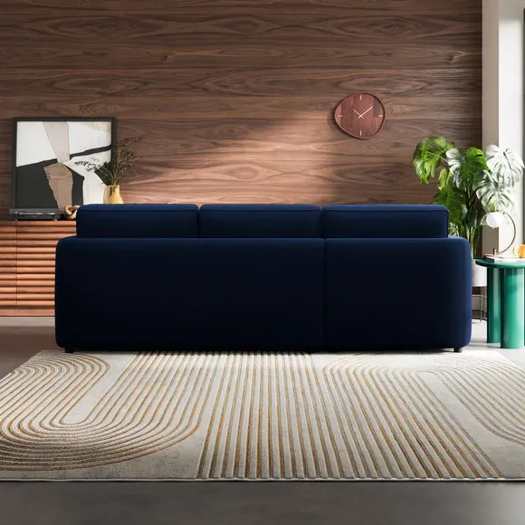 Zoe II Velvet Corner Chaise Sofa 2