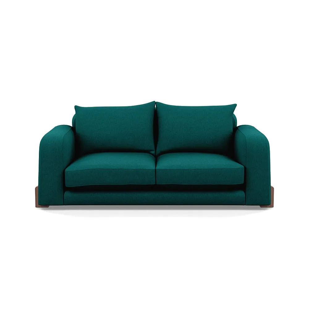 Heal's Nuvola 3 Seater Sofa Brushed Cotton Pine Walnut Stained Feet 1