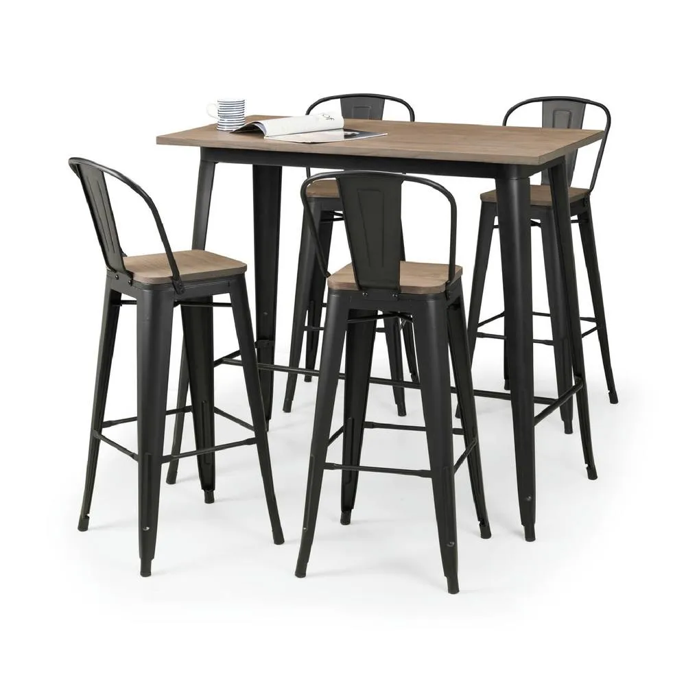 netfurniture Camden Metal Bar Stools (Set of 2) in Black 6