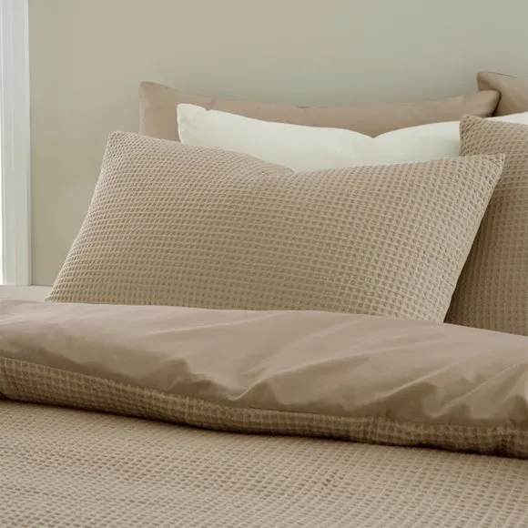 Ashton Waffle 100% Cotton Duvet Cover & Pillowcase Set 2