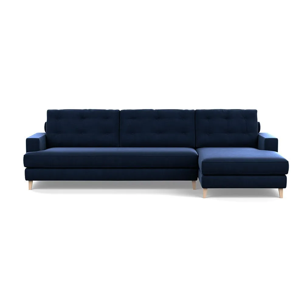 Heal's Mistral Right Hand Facing Corner Sofa Smart Velvet Dusk Natural Feet 1