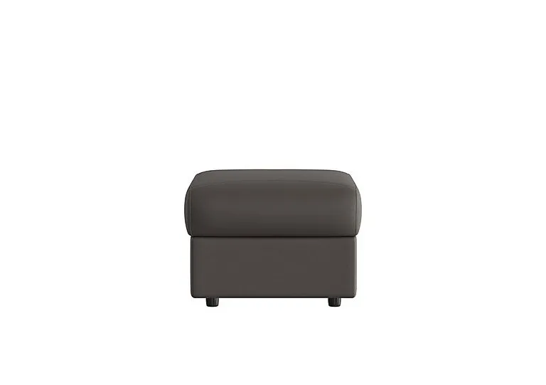 Davide Leather Footstool - Torello Grigio Scuro