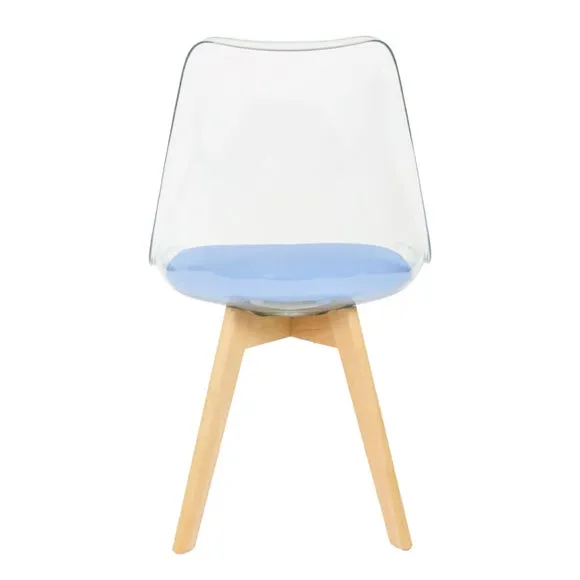 Fusion Living Soho Clear Plastic Dining Chair with Squared Legs 6