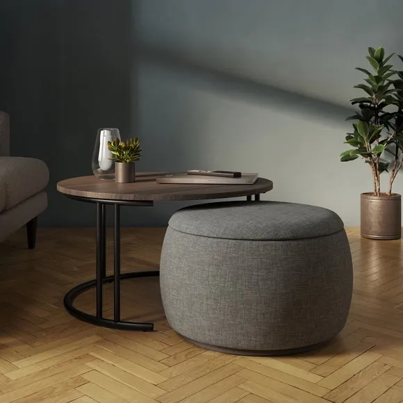 Bryant Upholstered Pouffe Coffee Table Nest 1