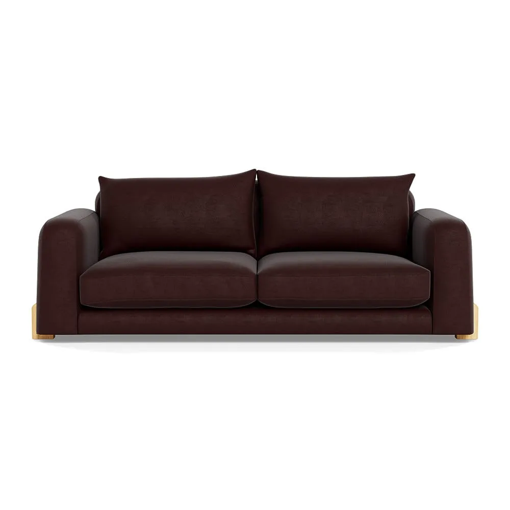 Heal's Nuvola 4 Seater Sofa Smart Luxe Velvet Acorn Natural Oak Feet 1