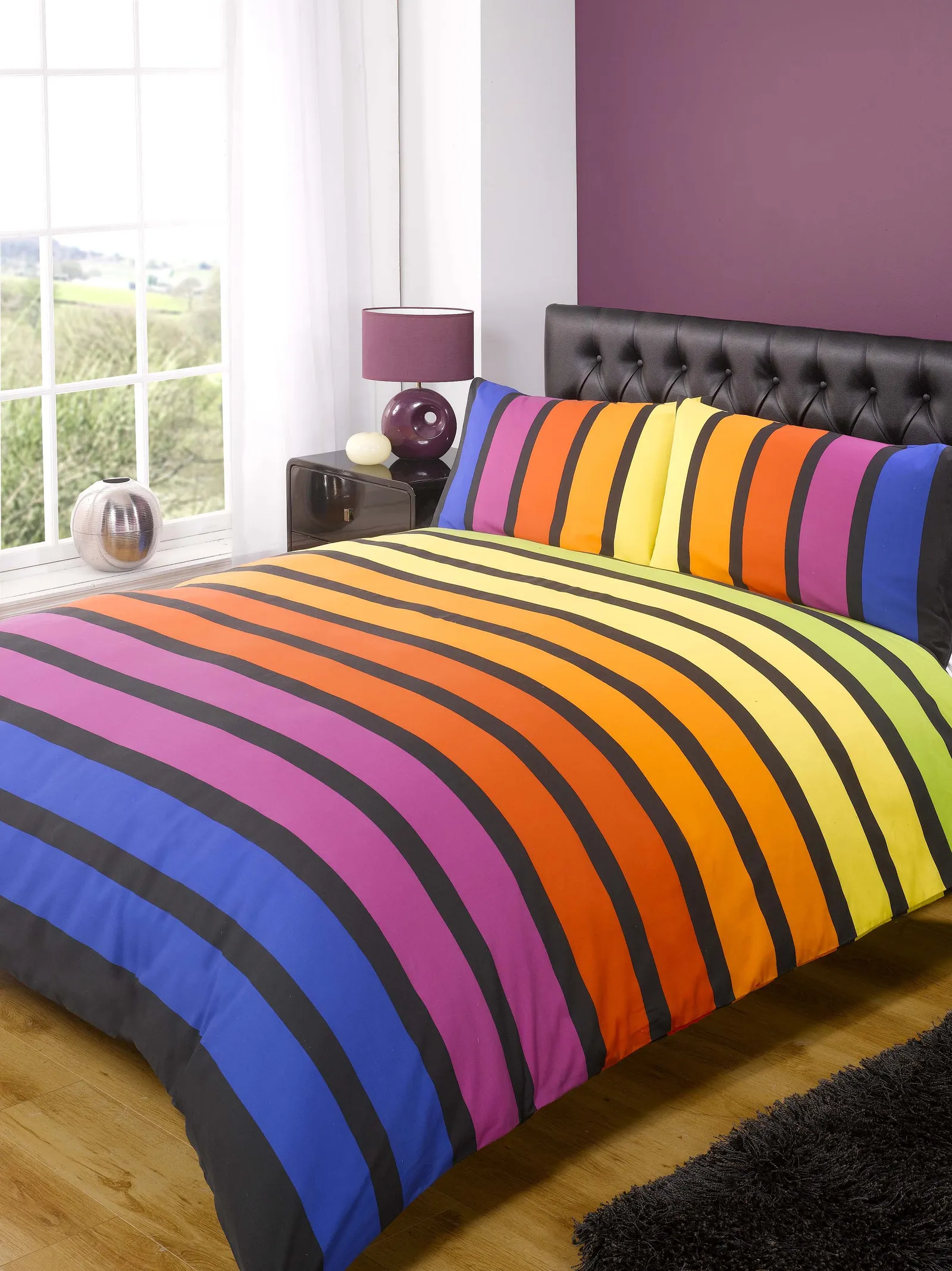 Rapport Home Soho Stripe Polycotton Duvet Cover Set with Pillowcase
