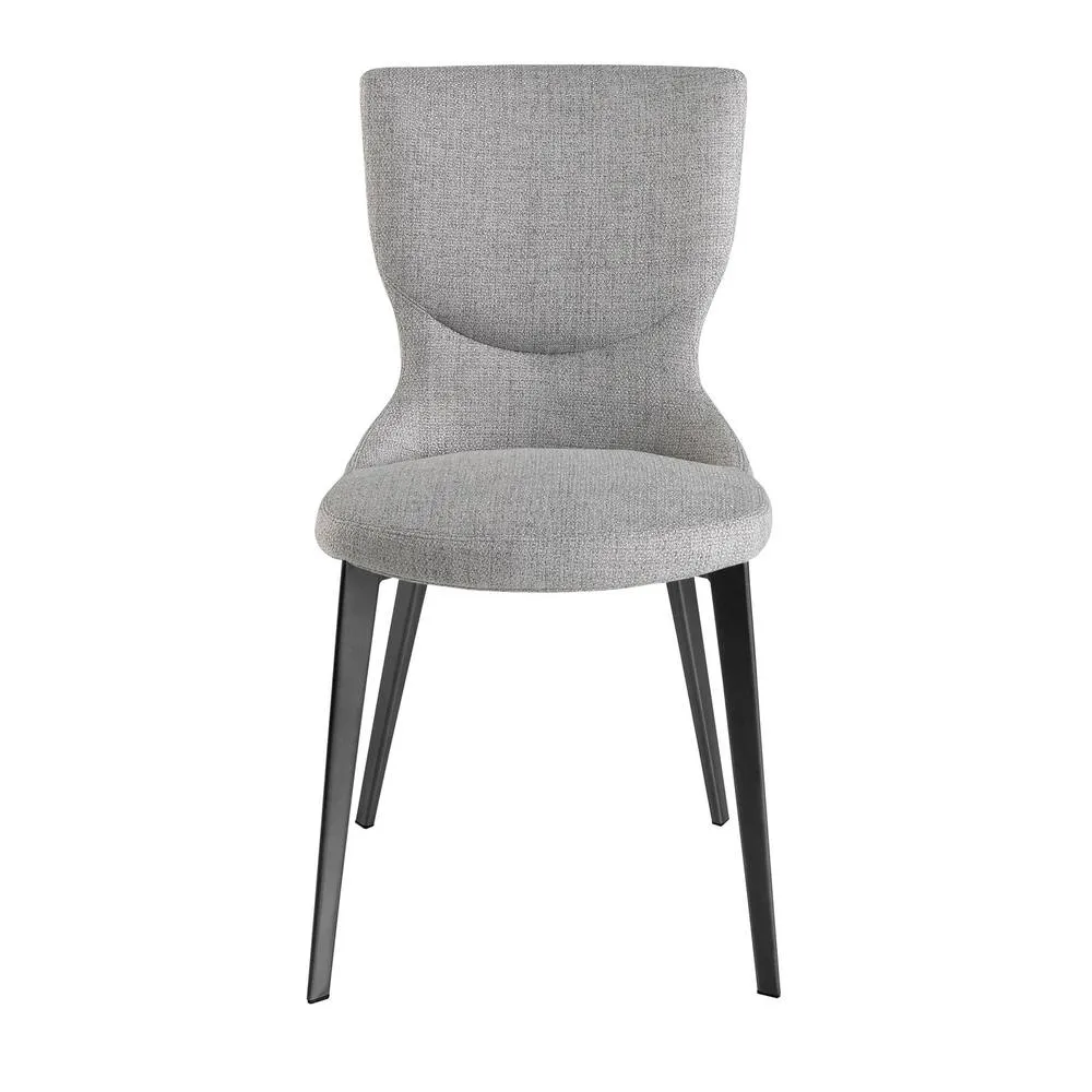 Angel Cerda Grey Fabric Dining Chair, Anthracite Stainless Steel 2
