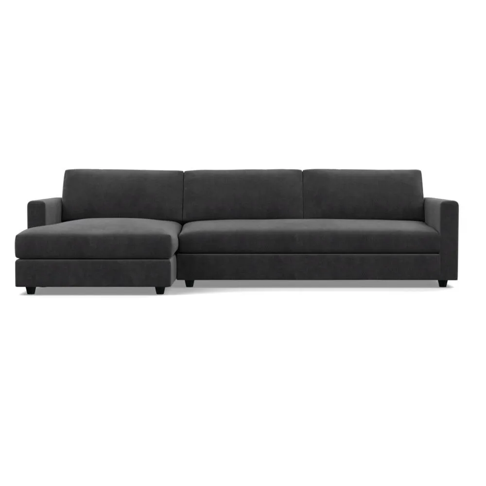 Heal's Nimbus II Complete 4 Seater Corner Chaise LHF Smart Luxe Velvet Nickel Black Feet 1
