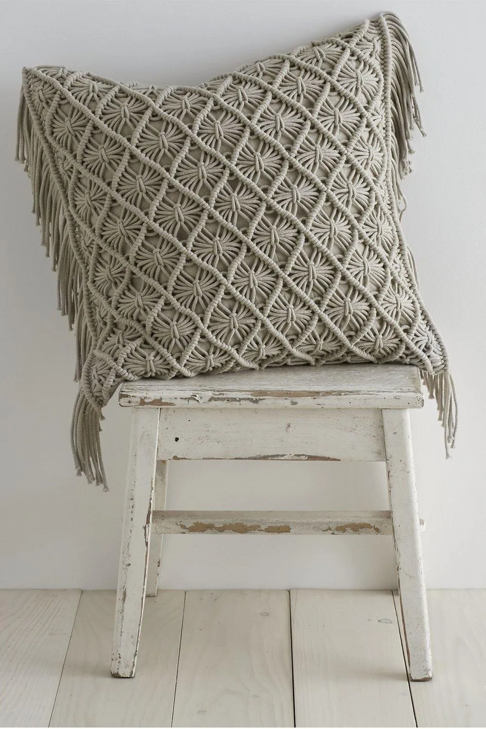Macrame Diamond Cushion