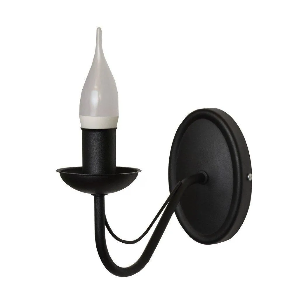 Netlighting Malbo Candle Wall Lamp Black 25cm