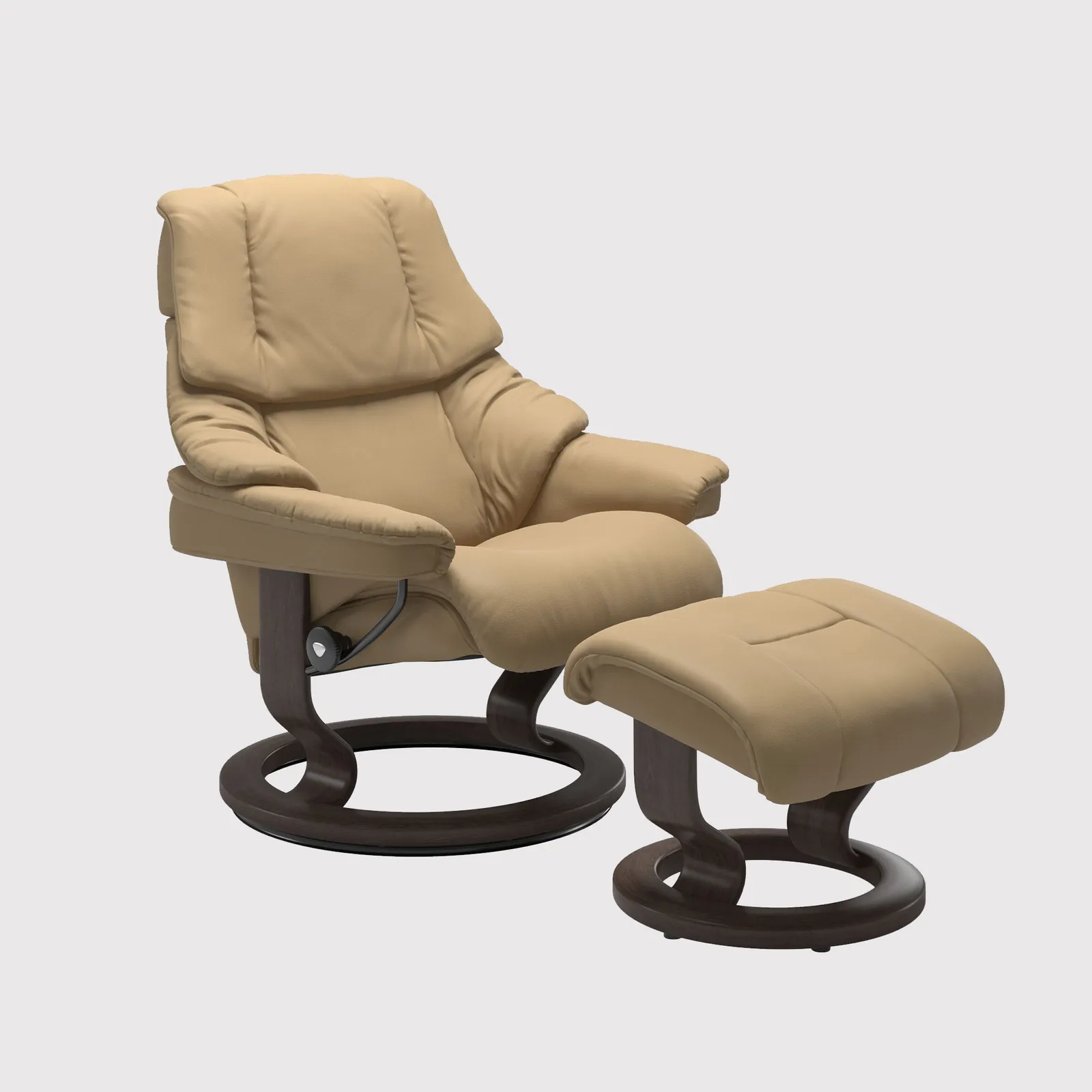 Stressless Reno Large Classic Recliner Chair & Footstool Leather | Barker & Stonehouse