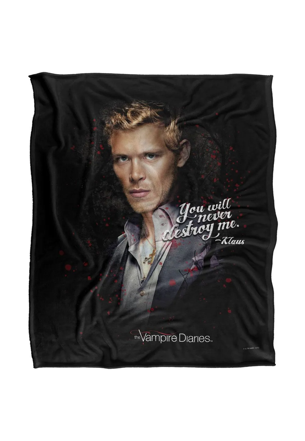 Warner Brothers Vampire Diaries Never Destroy Silky Touch Super Soft Throw Blanket in White
