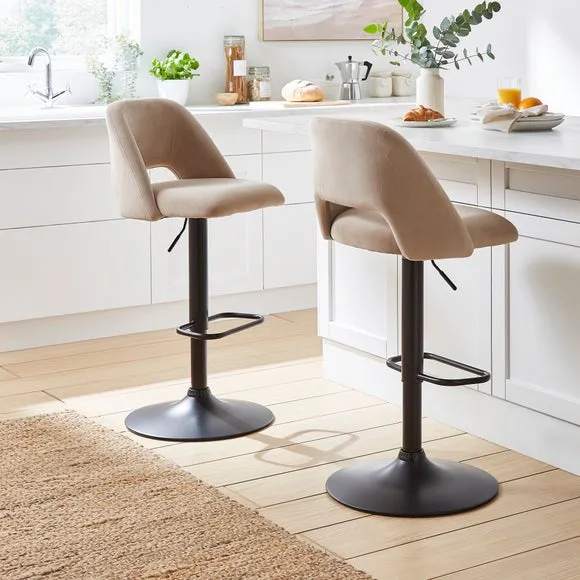 Jonas Adjustable Height Bar Stool, Velvet 2