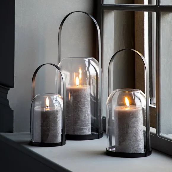 Cedar & Sage Set of 3 Rustic Slate LED Candles 2