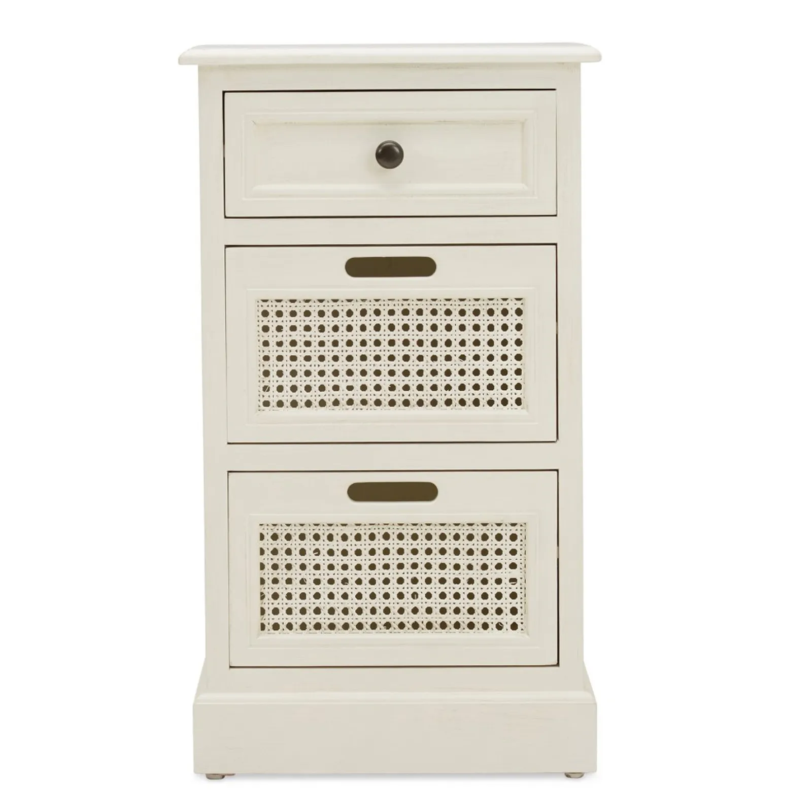 Lucy Cane Cream Bedside Table Natural (White)
