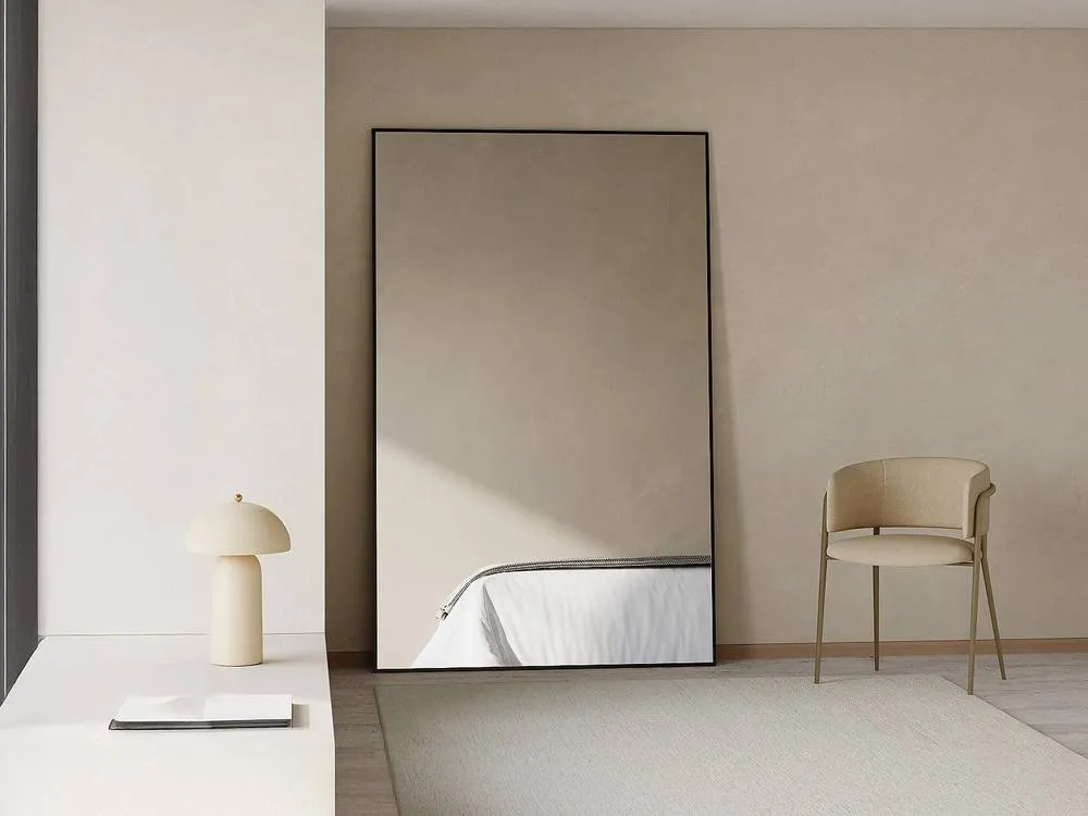 Vente-unique Large Rectangular Aluminium Mirror - L120 X H190 Cm - Black - MYRA 3