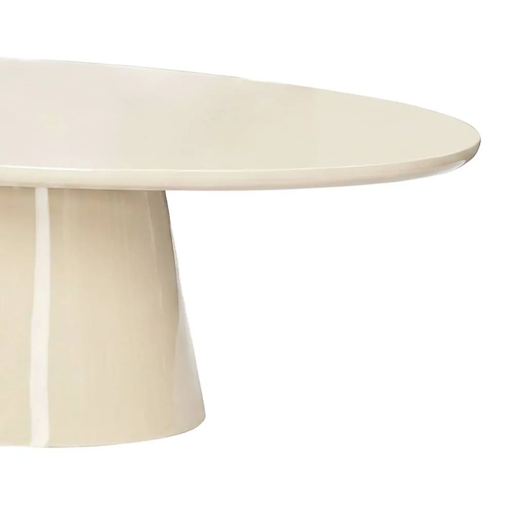 sweeek Oval coffee table with glossy finish in Cream 4