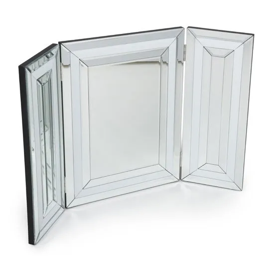 Liberty Dressing Table Mirror In Silver And White Gloss Frame