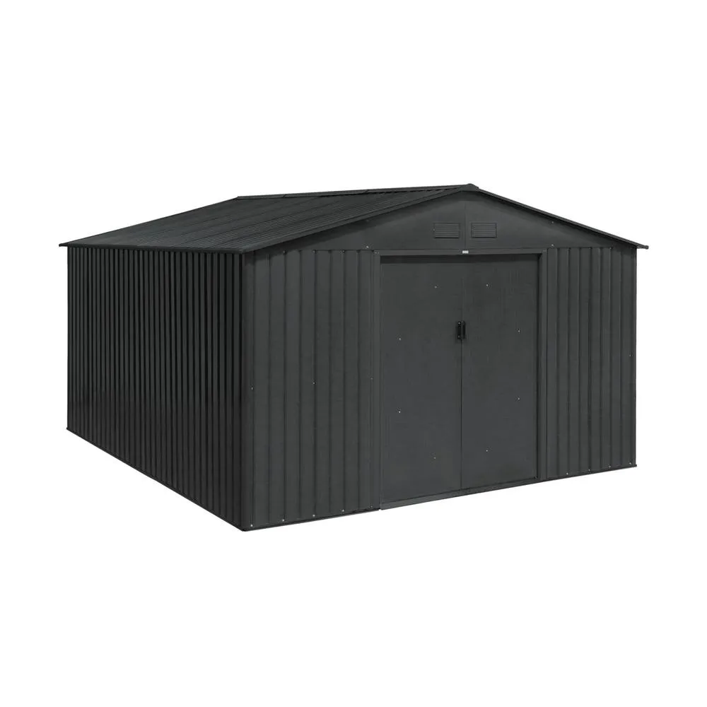 sweeek 12.99 m² metal garden shed in Dark Grey 2