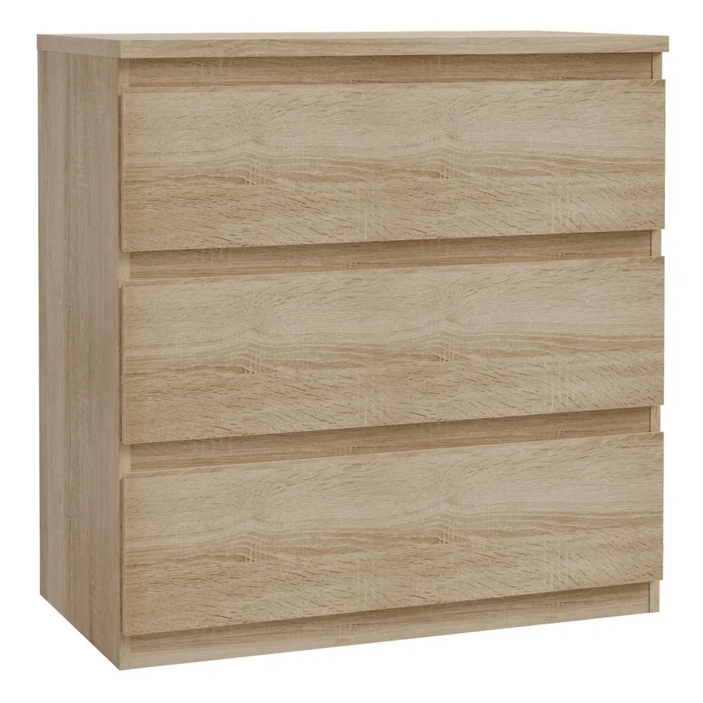 Furniture To Go Edmore 3 Drawer Chest in Sonoma Oak in Brown 2
