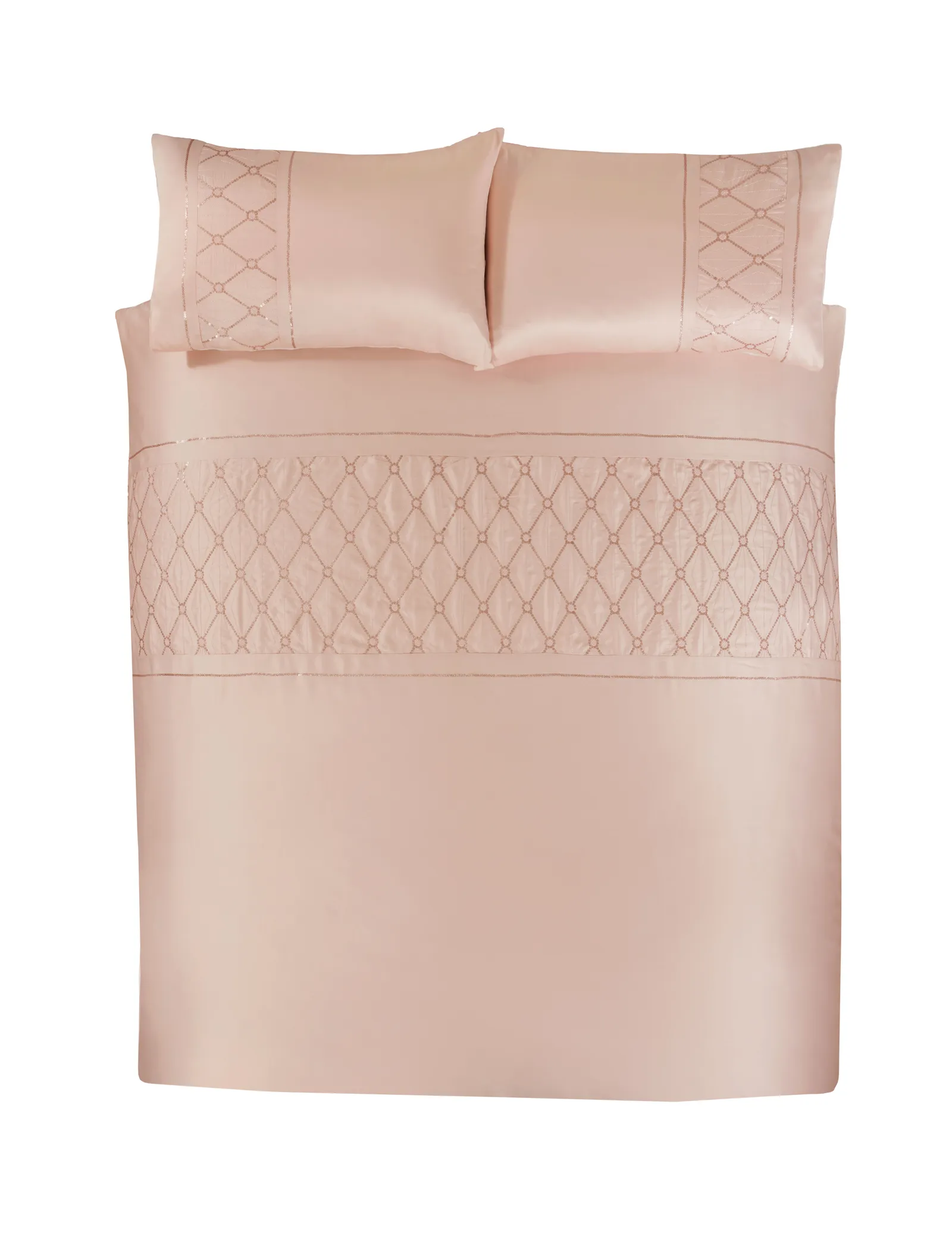 Rapport Home Monaco Polycotton Duvet Cover Set With Pillowcase in Dusty Pink 3