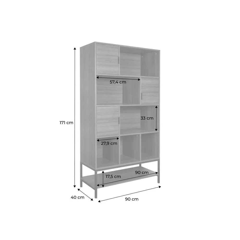sweeek 9-compartment Bookcase in Dark Brown 5