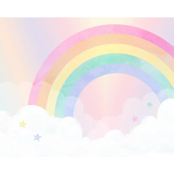 Watercolour Rainbow Wall Mural 3