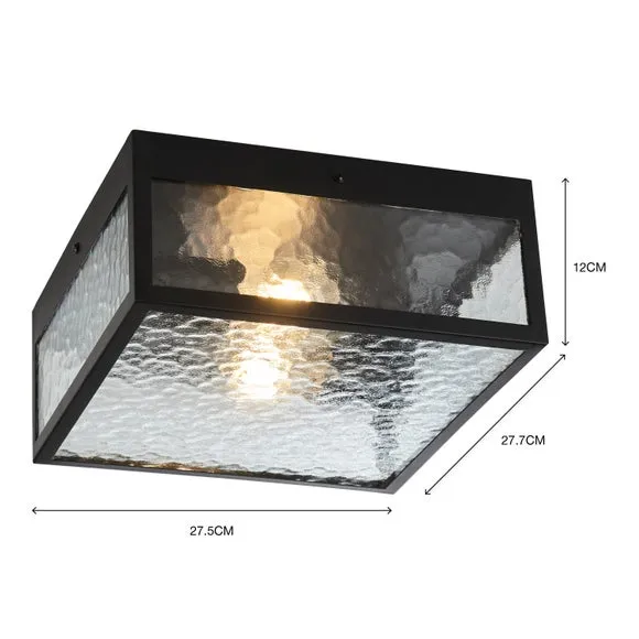 London Industrial Outdoor 2 Light Flush Porch Ceiling Light 6