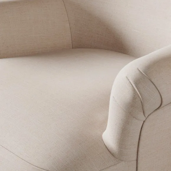 Petit Faux Linen Skirted Occasional Armchair 4