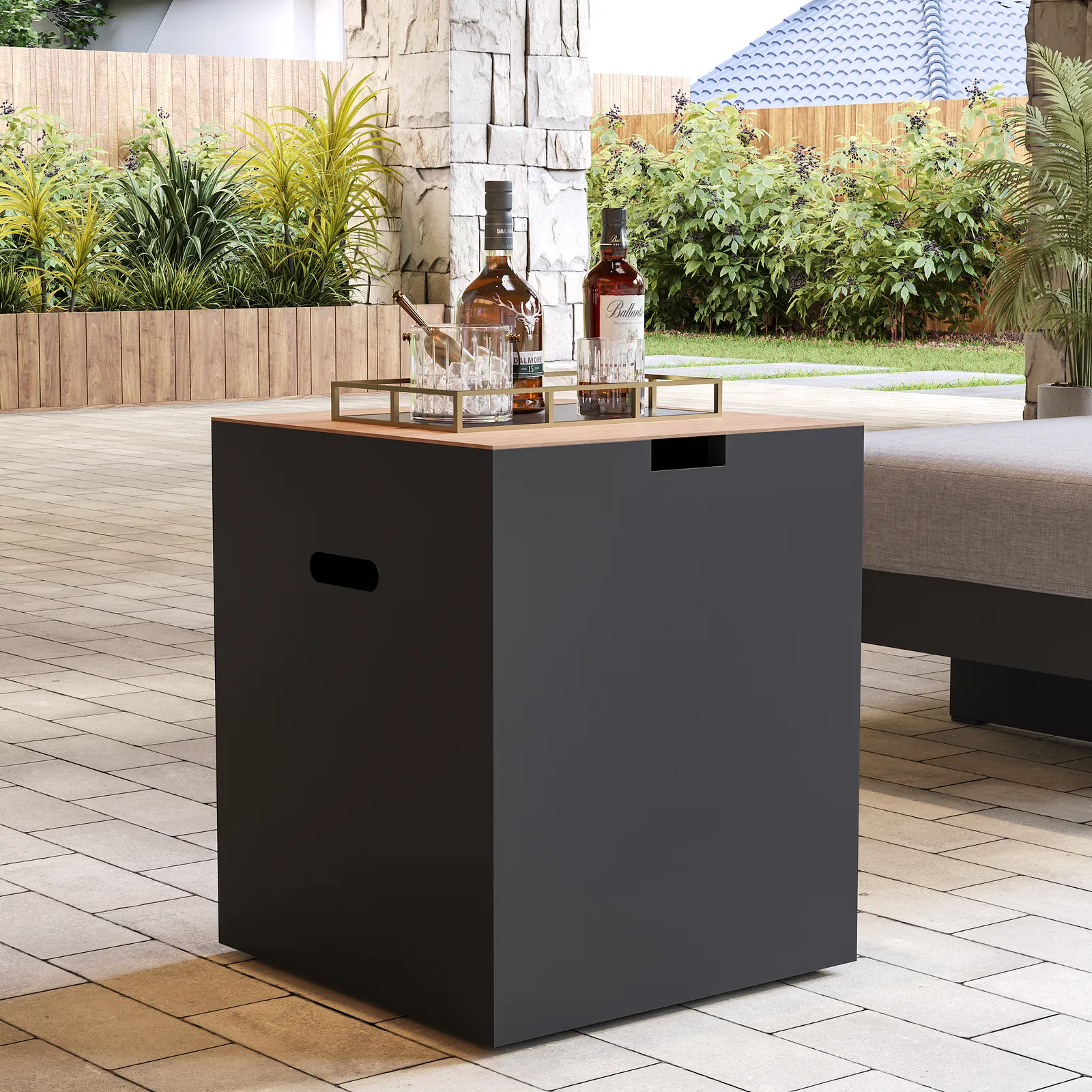 Axis Propane Gas Tank Cover Table for Outdoor Fire Pit Aluminum Bottle Cap (495mm High)