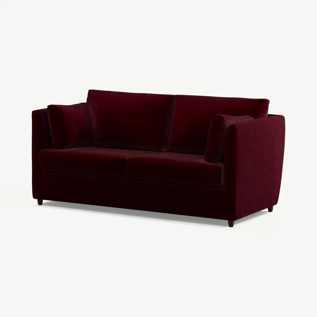 Milner Sofa Bed with Foam Mattress, Shiraz Burgundy Velvet