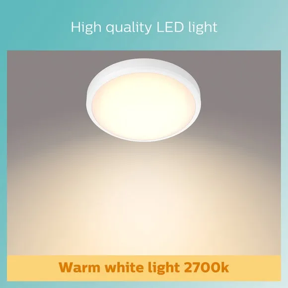 Philips Doris Warm White Integrated LED Bathroom Flush Ceiling Light 4