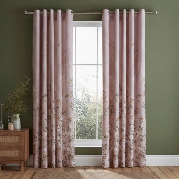 Oriental Trail Polycotton Blackout Eyelet Curtains 2