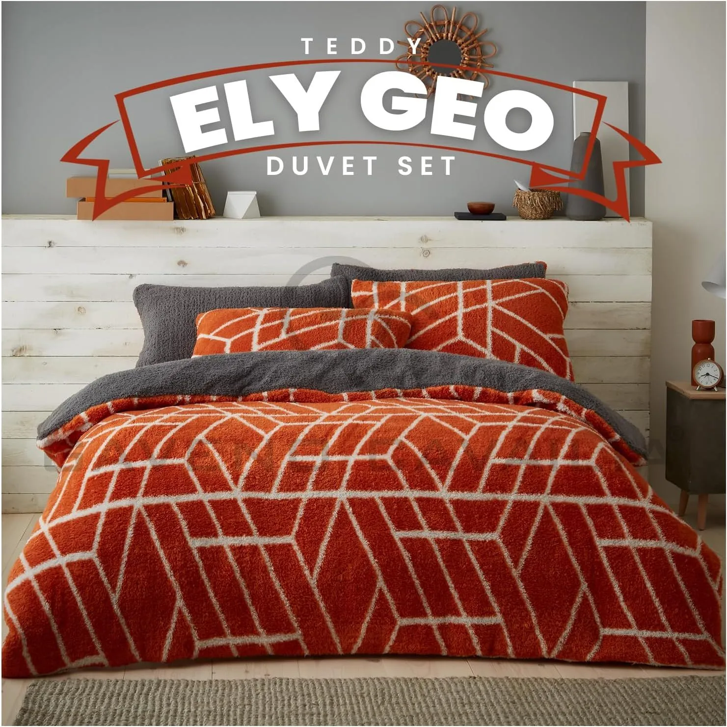 GAVENO CAVAILIA Ely Geo Printed Duvet Cover in Burnt Orange 6